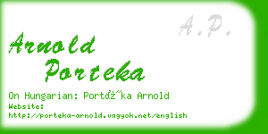 arnold porteka business card